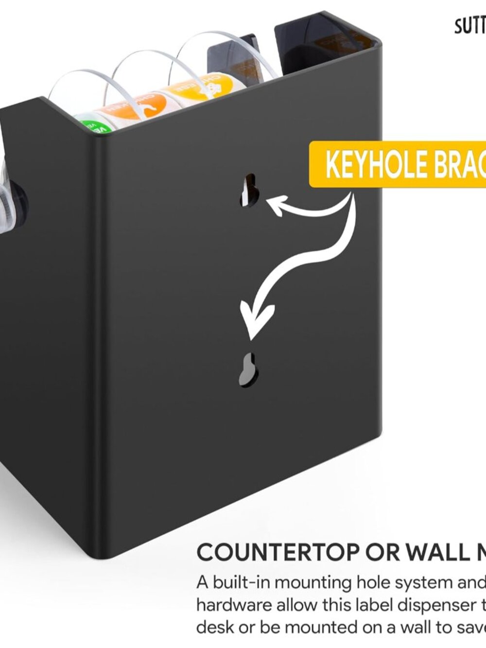 Roll Label Dispenser for Sticker Labels | Thick Durable Acrylic Sticker Roll Hol - Picture 5 of 6